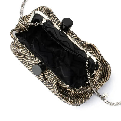 Addison Woven Clutch - Black-Olga Berg-Lima & Co