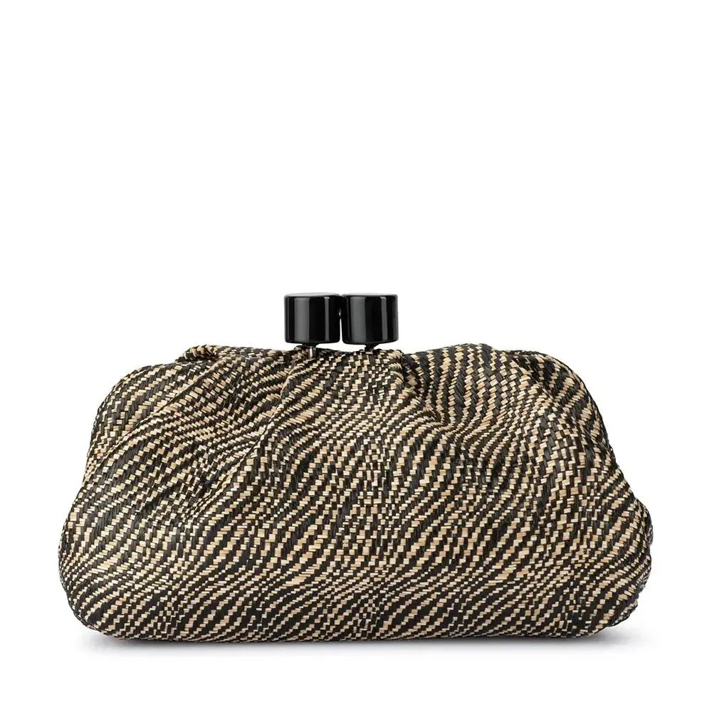 Addison Woven Clutch - Black-Olga Berg-Lima & Co