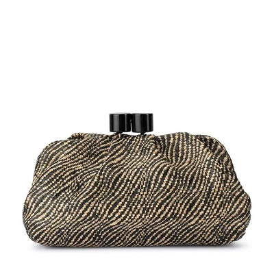 Addison Woven Clutch - Black-Olga Berg-Lima & Co