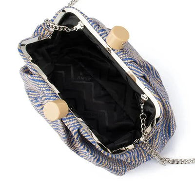 Addison Woven Clutch - Blue-Olga Berg-Lima & Co