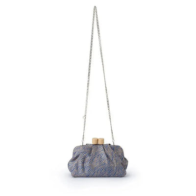 Addison Woven Clutch - Blue-Olga Berg-Lima & Co