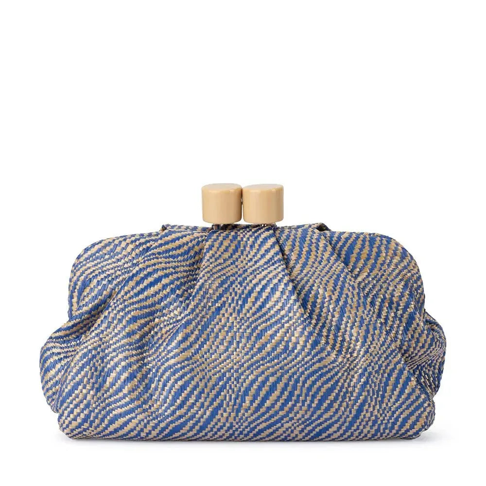 Addison Woven Clutch - Blue-Olga Berg-Lima & Co