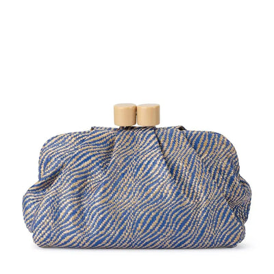 Addison Woven Clutch - Blue-Olga Berg-Lima & Co