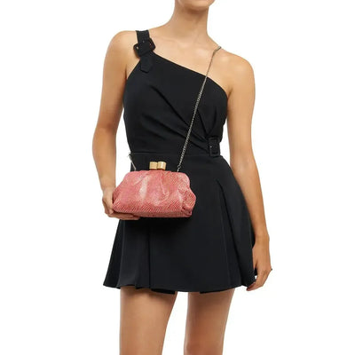 Addison Woven Clutch - Pink-Olga Berg-Lima & Co