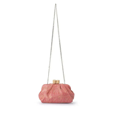 Addison Woven Clutch - Pink-Olga Berg-Lima & Co