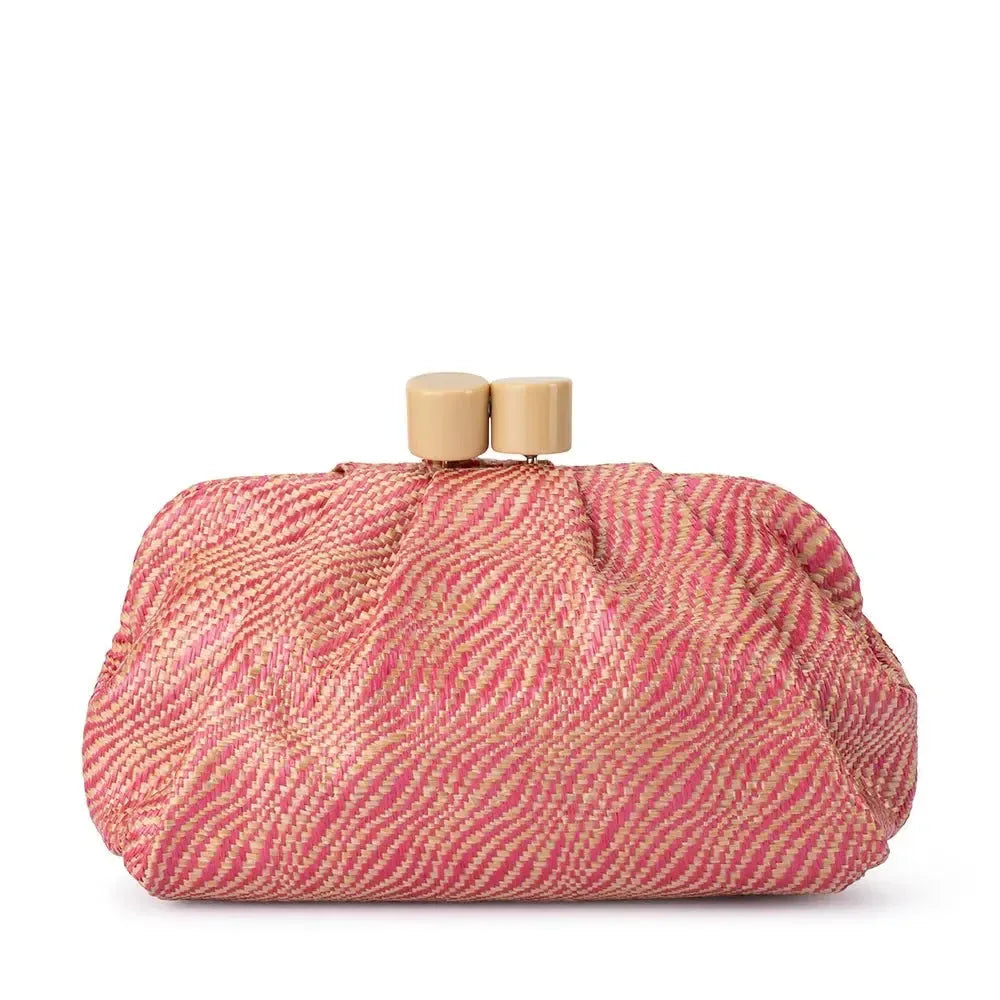 Addison Woven Clutch - Pink-Olga Berg-Lima & Co