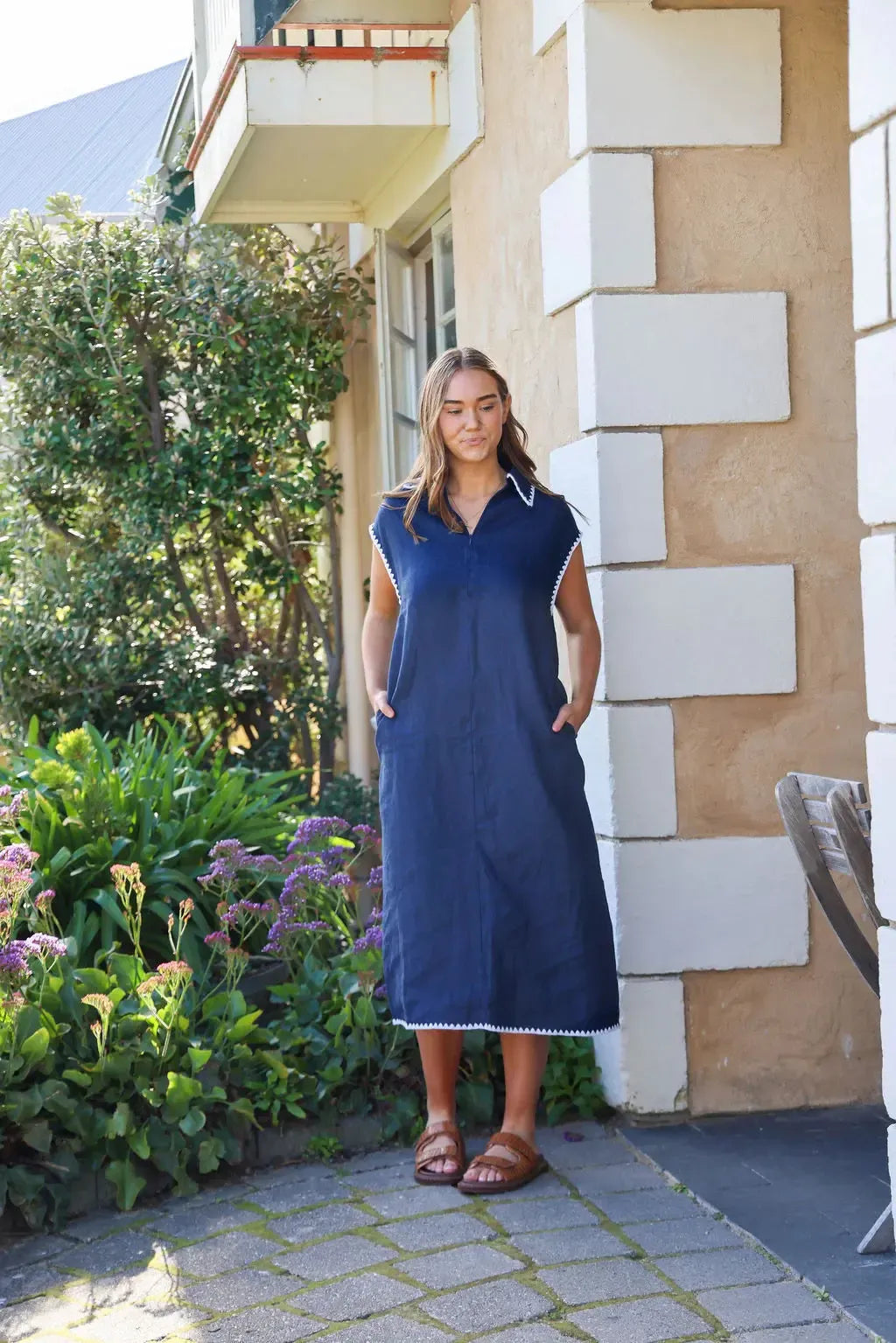 Addy Dress - Navy-The Eighth Letter-Lima & Co