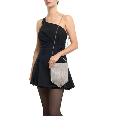 Adina Crystal Fringe Bag - Silver-Olga Berg-Lima & Co