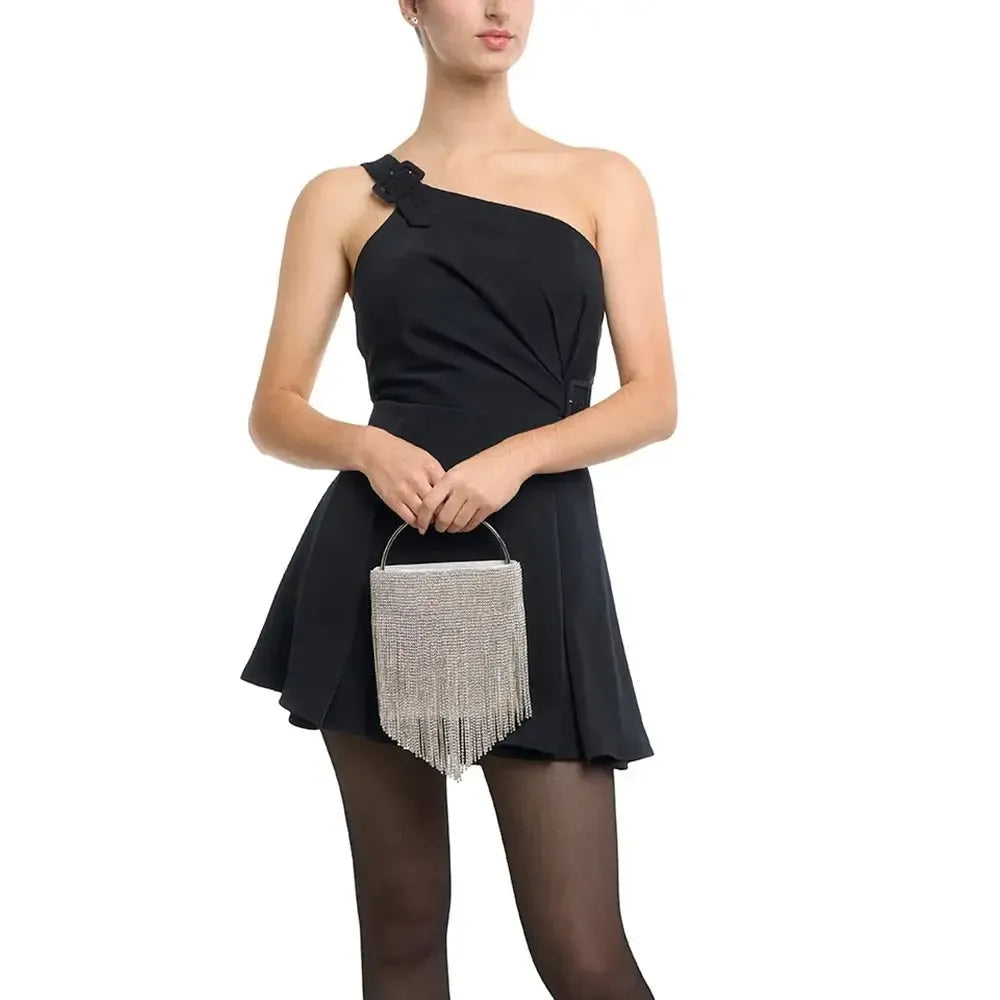 Adina Crystal Fringe Bag - Silver-Olga Berg-Lima & Co