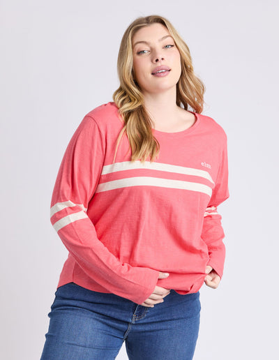 Adora Long Sleeve Tee - Cosy Coral-Elm Lifestyle-Lima & Co