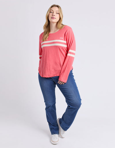Adora Long Sleeve Tee - Cosy Coral-Elm Lifestyle-Lima & Co