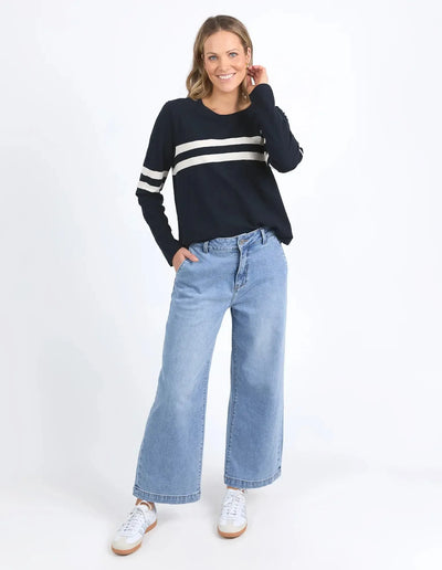 Adora Long Sleeve Tee - Navy-Elm Lifestyle-Lima & Co