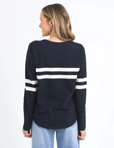 Adora Long Sleeve Tee - Navy-Elm Lifestyle-Lima & Co