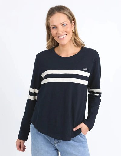 Adora Long Sleeve Tee - Navy-Elm Lifestyle-Lima & Co