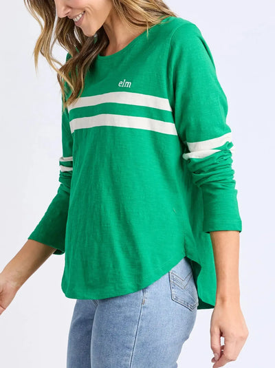 Adora Long Sleeve Tee - Pine Green-Elm Lifestyle-Lima & Co