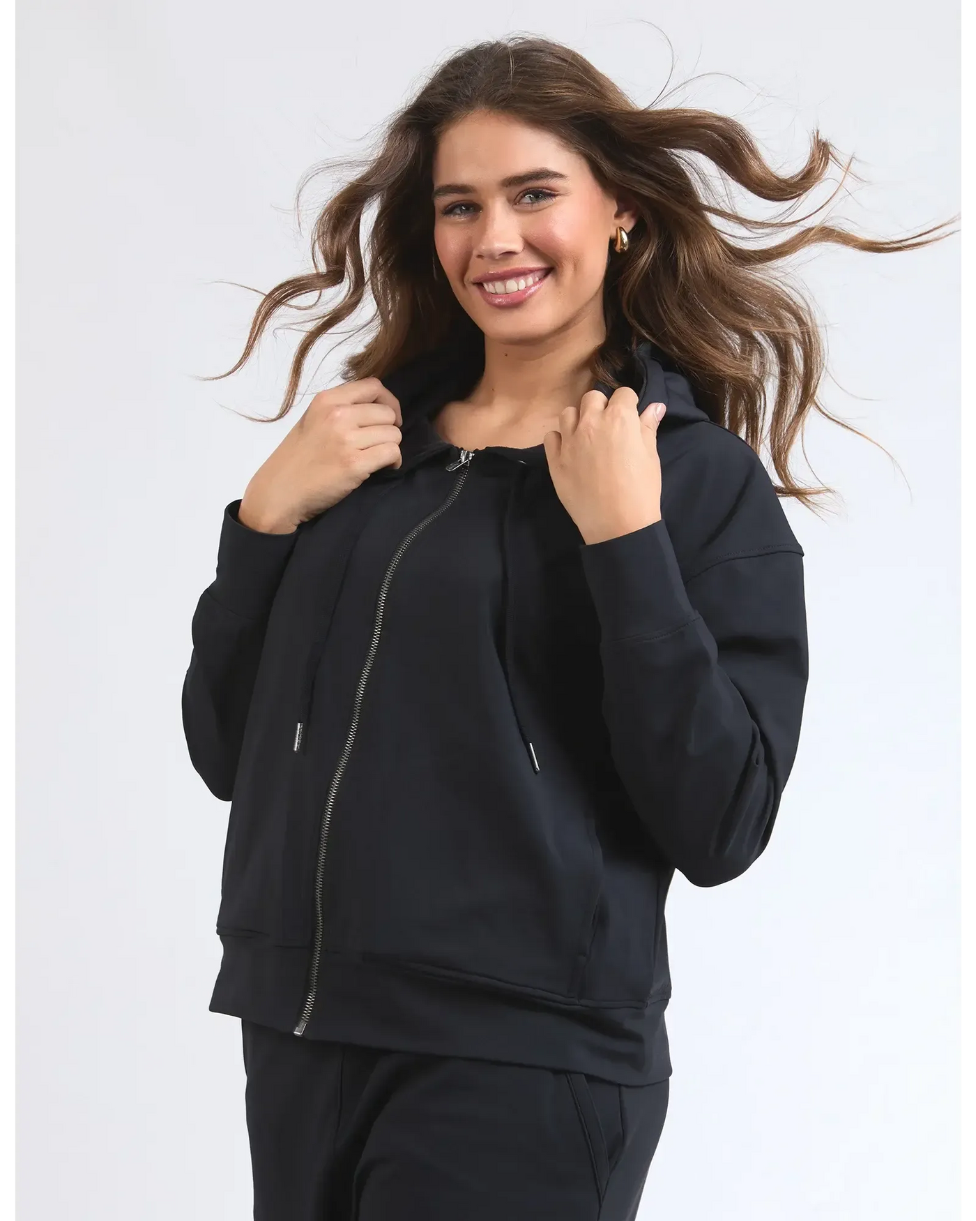 Alexis Zip Hoodie - Black-Elm Lifestyle-Lima & Co