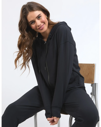 Alexis Zip Hoodie - Black-Elm Lifestyle-Lima & Co