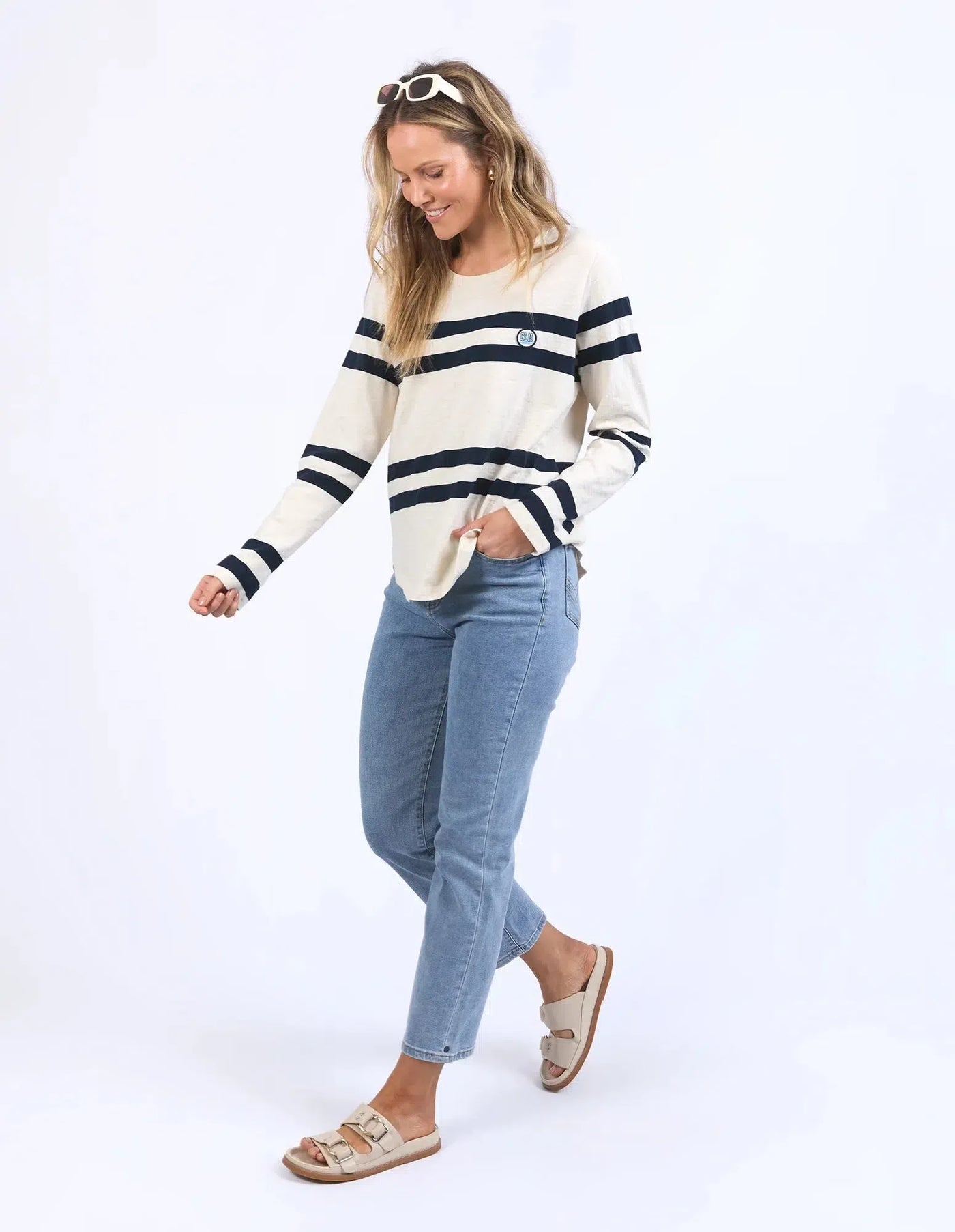 Allegra L/S Tee - Vintage White-Elm Lifestyle-Lima & Co