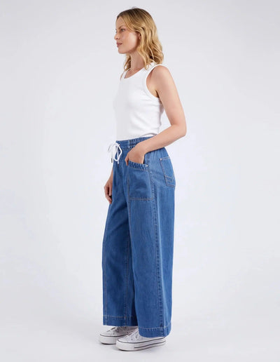 Alora Wide Leg Jean - Mid Blue-Elm Lifestyle-Lima & Co