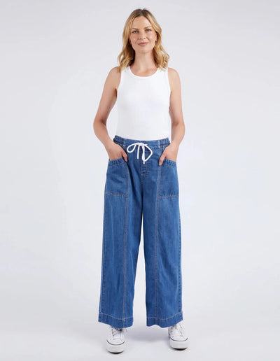 Alora Wide Leg Jean - Mid Blue-Elm Lifestyle-Lima & Co
