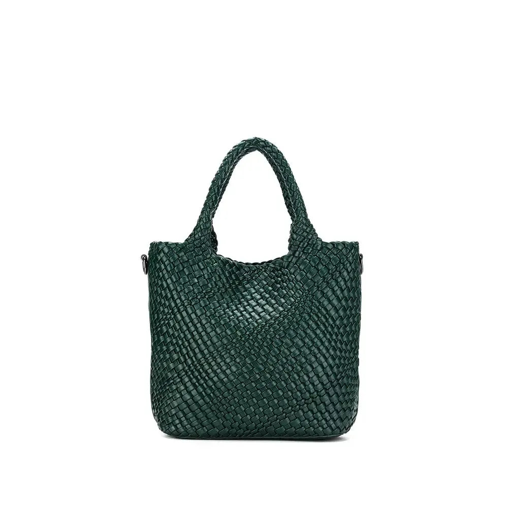 Amali Deep Green 2 Piece Handbag Set-Black Caviar-Lima & Co