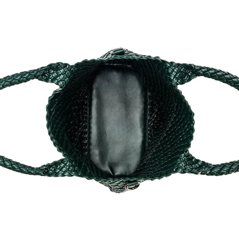 Amali Deep Green 2 Piece Handbag Set-Black Caviar-Lima & Co