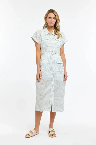 Amelia Embroidered Dress - White/Light Blue-365 Days-Lima & Co