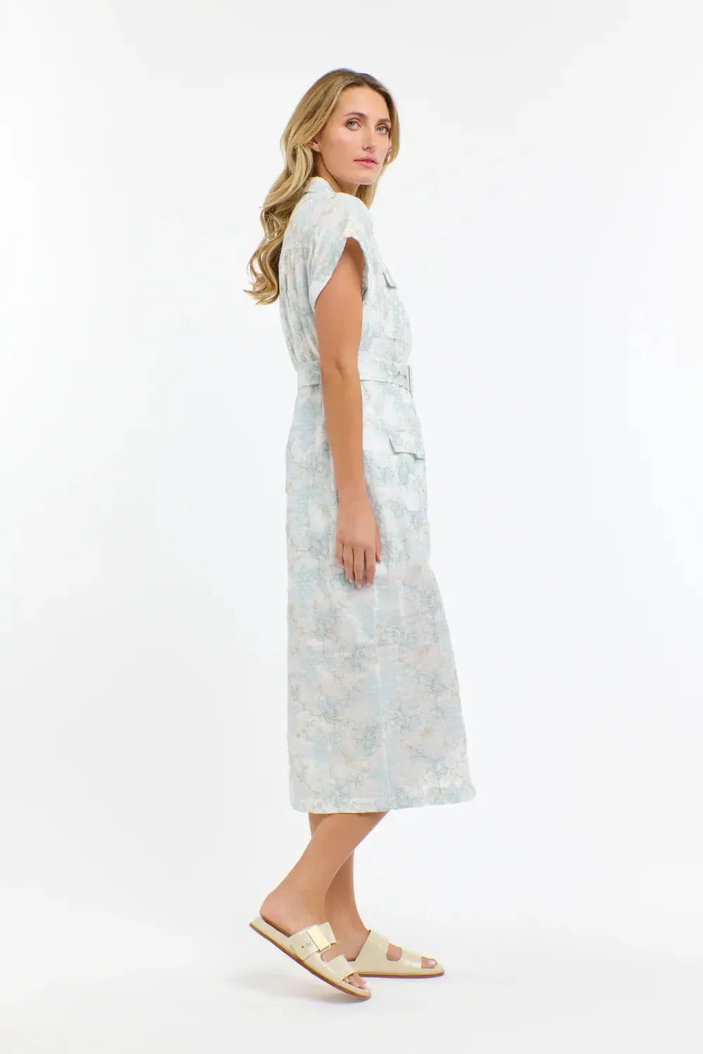 Amelia Embroidered Dress - White/Light Blue-365 Days-Lima & Co