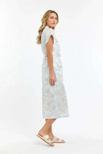 Amelia Embroidered Dress - White/Light Blue-365 Days-Lima & Co