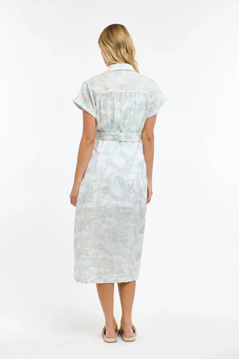 Amelia Embroidered Dress - White/Light Blue-365 Days-Lima & Co
