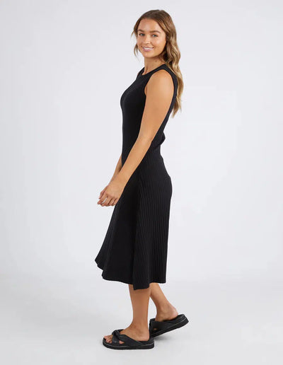 Amelie Rib Dress - Black-Foxwood-Lima & Co