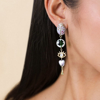 Angelica 5 Element Dangle Earring-Franck Herval-Lima & Co