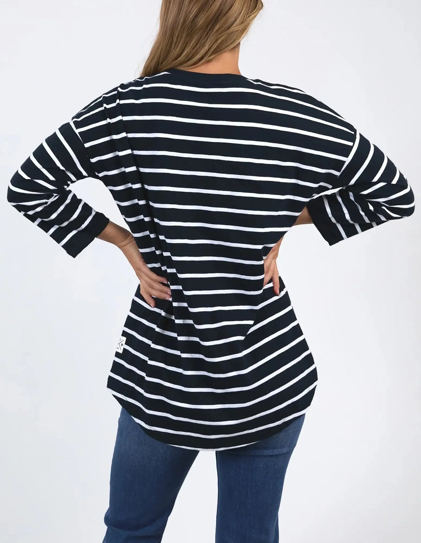 Annie 3/4 Slv Tee - Navy-Foxwood-Lima & Co