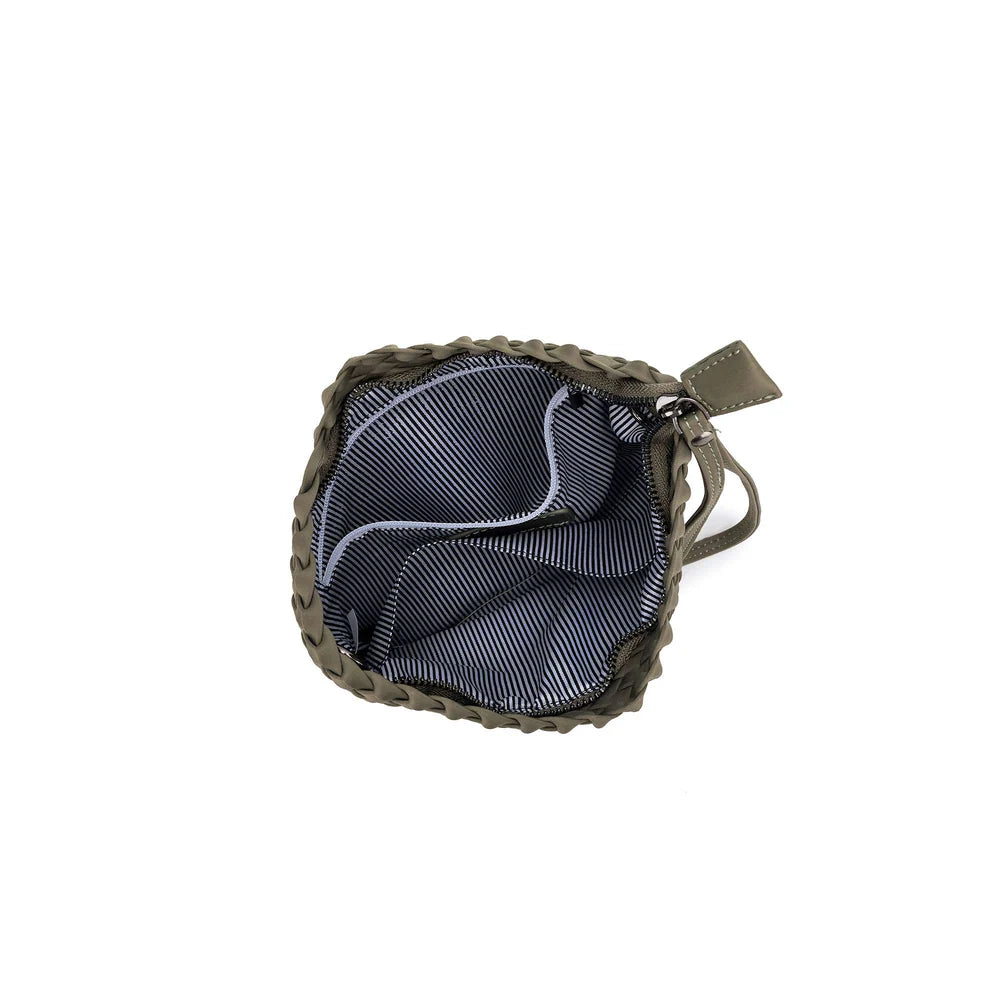 Aria Clutch Crossbody Bag Light Olive-Black Caviar-Lima & Co