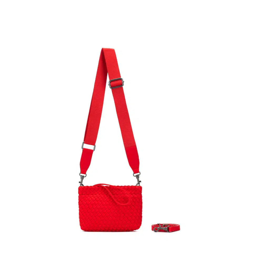 Aria Clutch Crossbody Bag Red-Black Caviar-Lima & Co