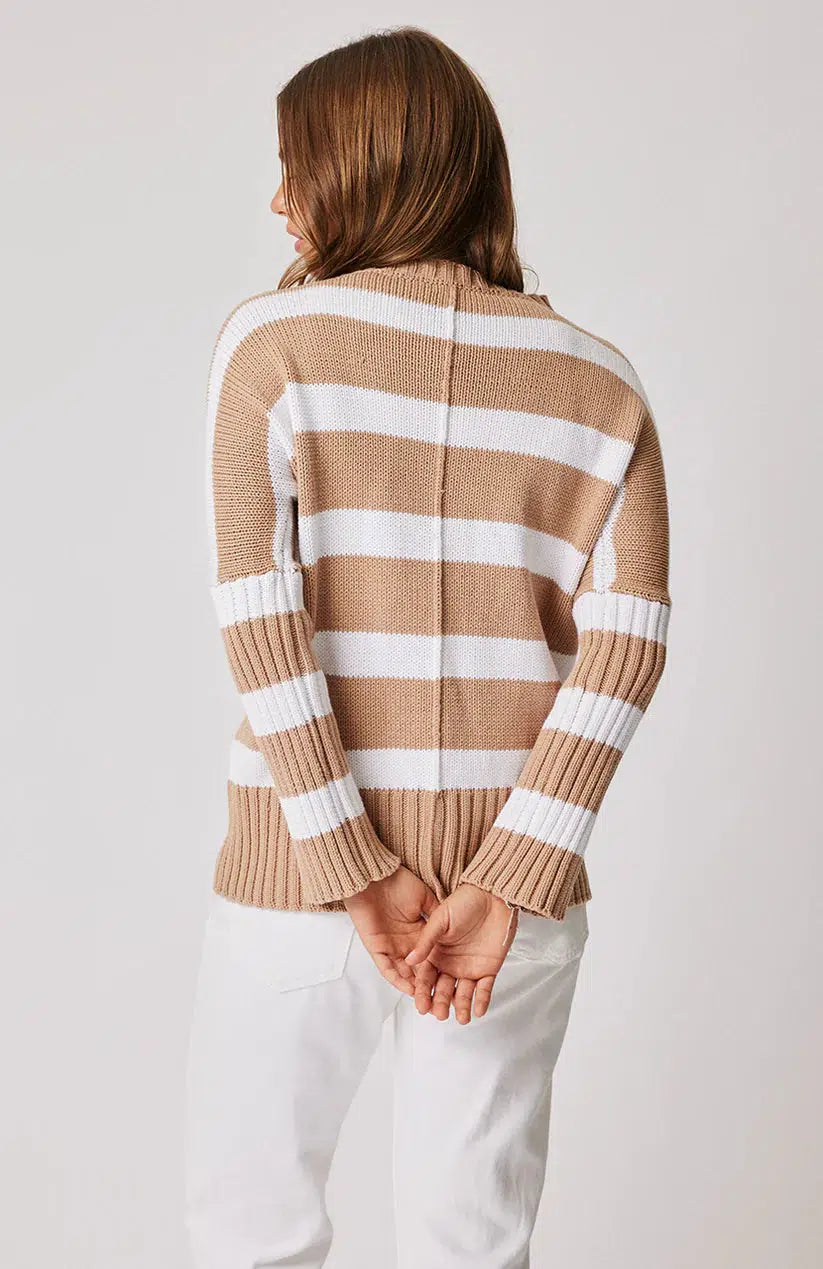 Ariel Knit Sweater - Maple White Stripe-Cartel and Willow-Lima & Co