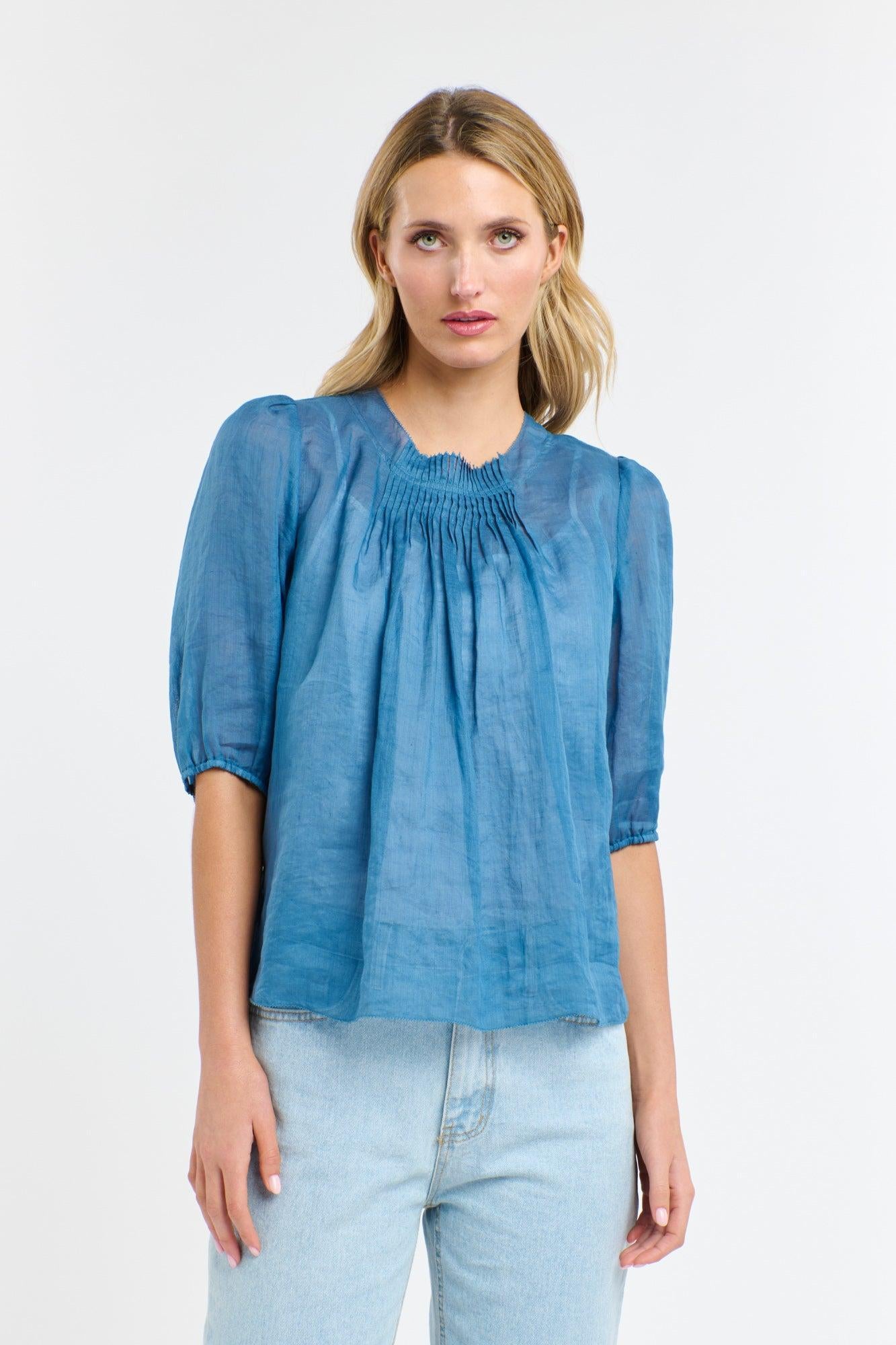 Ariel Pintuck Top - Denim-365 Days-Lima & Co