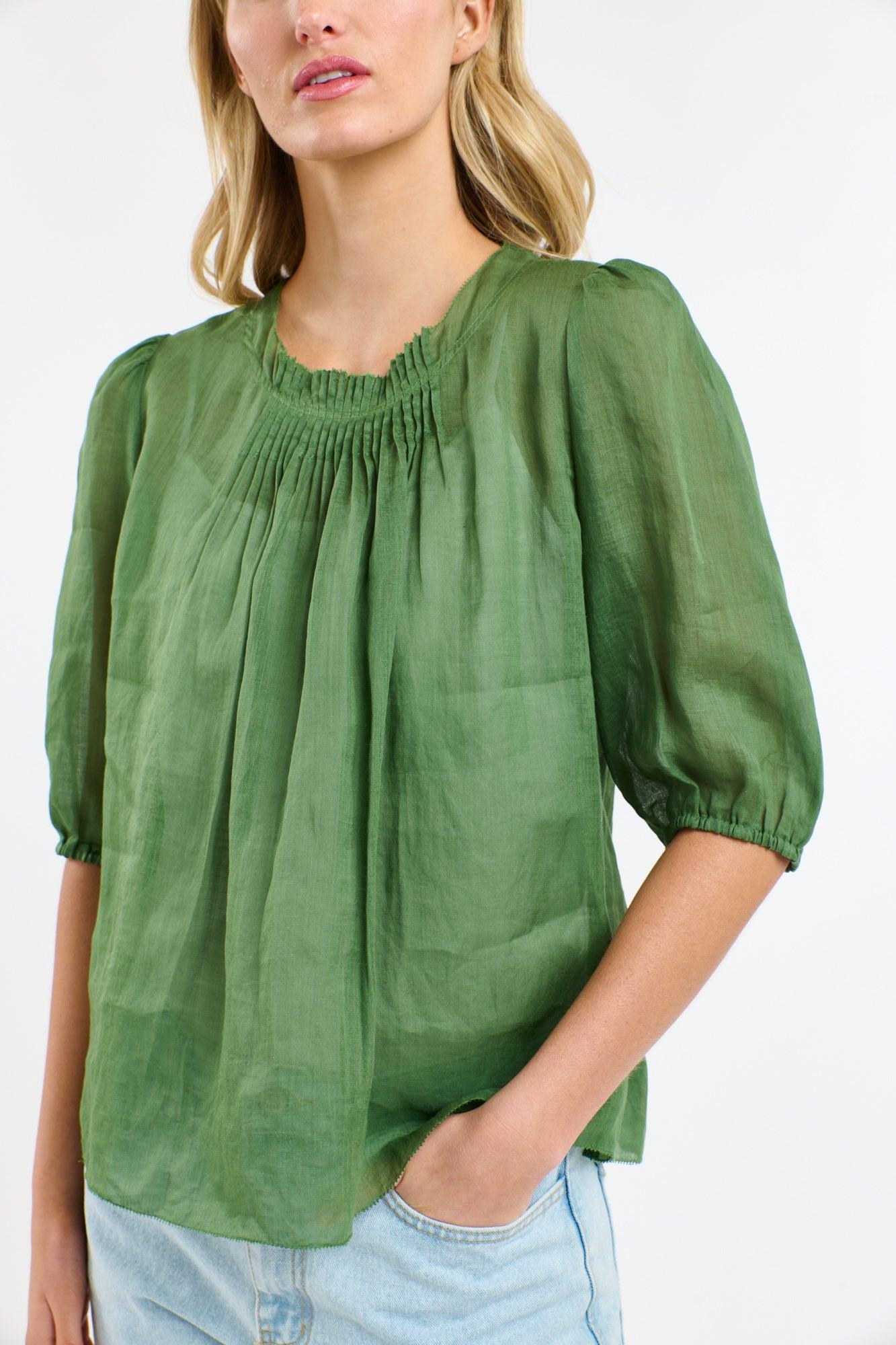 Ariel Pintuck Top - Kelly Green-365 Days-Lima & Co