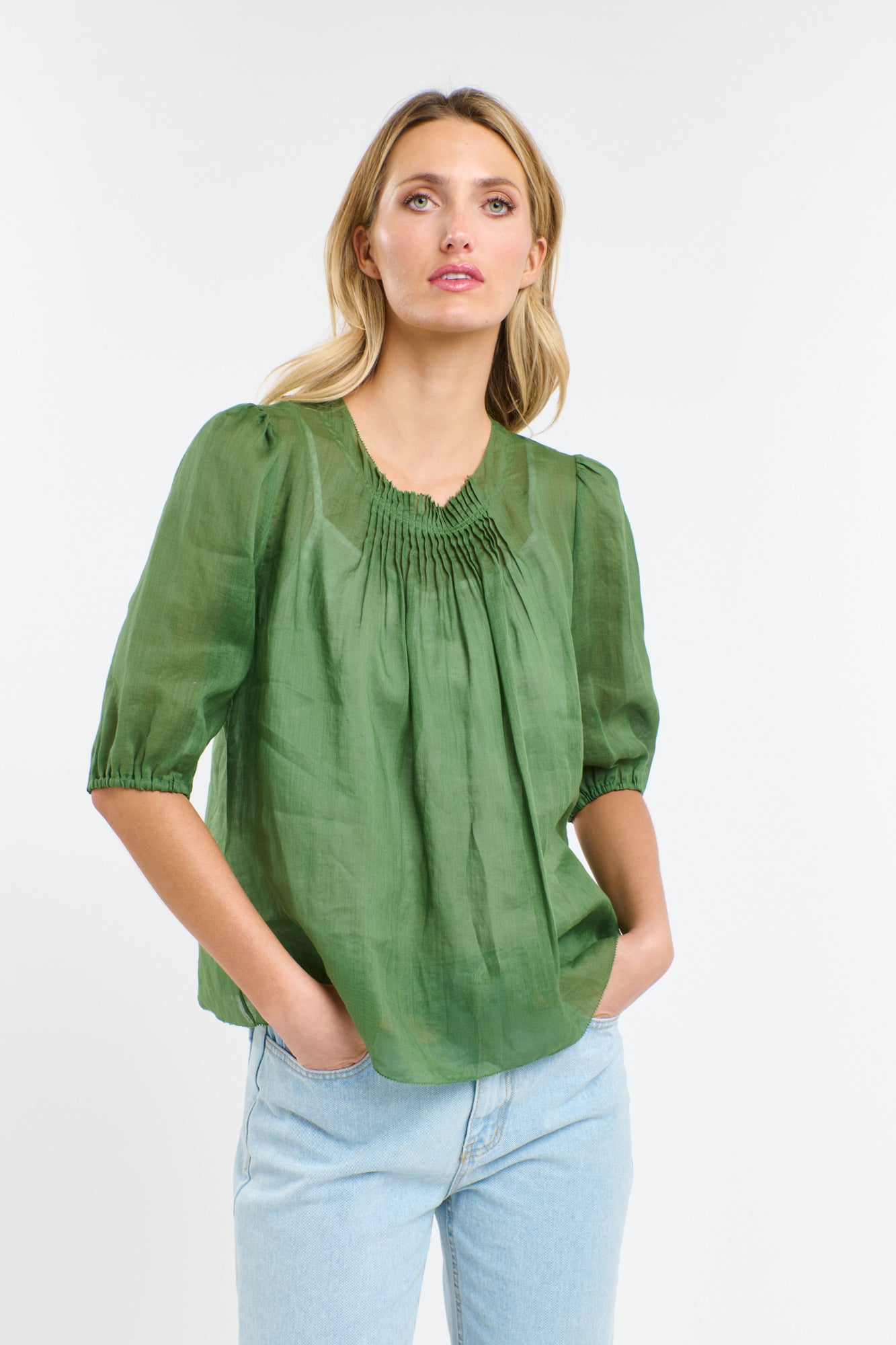 Ariel Pintuck Top - Kelly Green-365 Days-Lima & Co