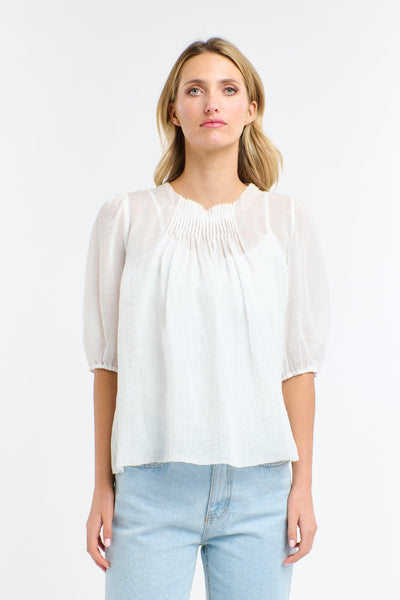 Ariel Pintuck Top - White-365 Days-Lima & Co