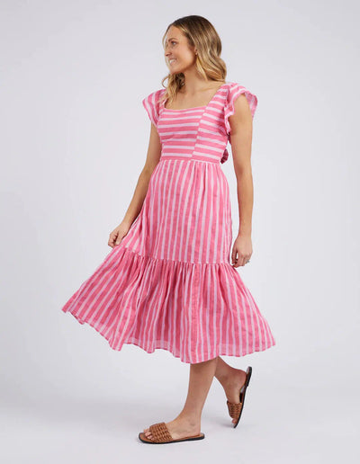 Ashley Dress - Pink Punch Stripe-Foxwood-Lima & Co