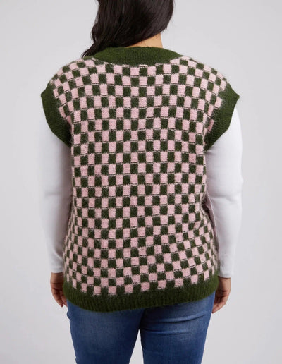 Aspen Knit Vest - Clover/Pale Pink-Elm Lifestyle-Lima & Co