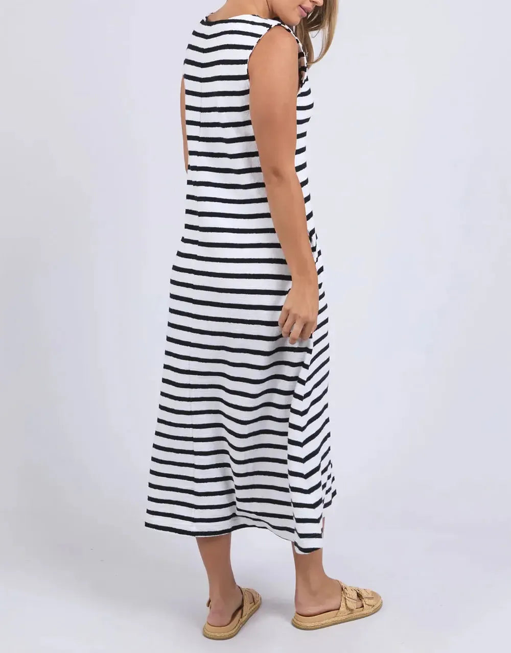 Aspen Stripe Dress - White-Foxwood-Lima & Co