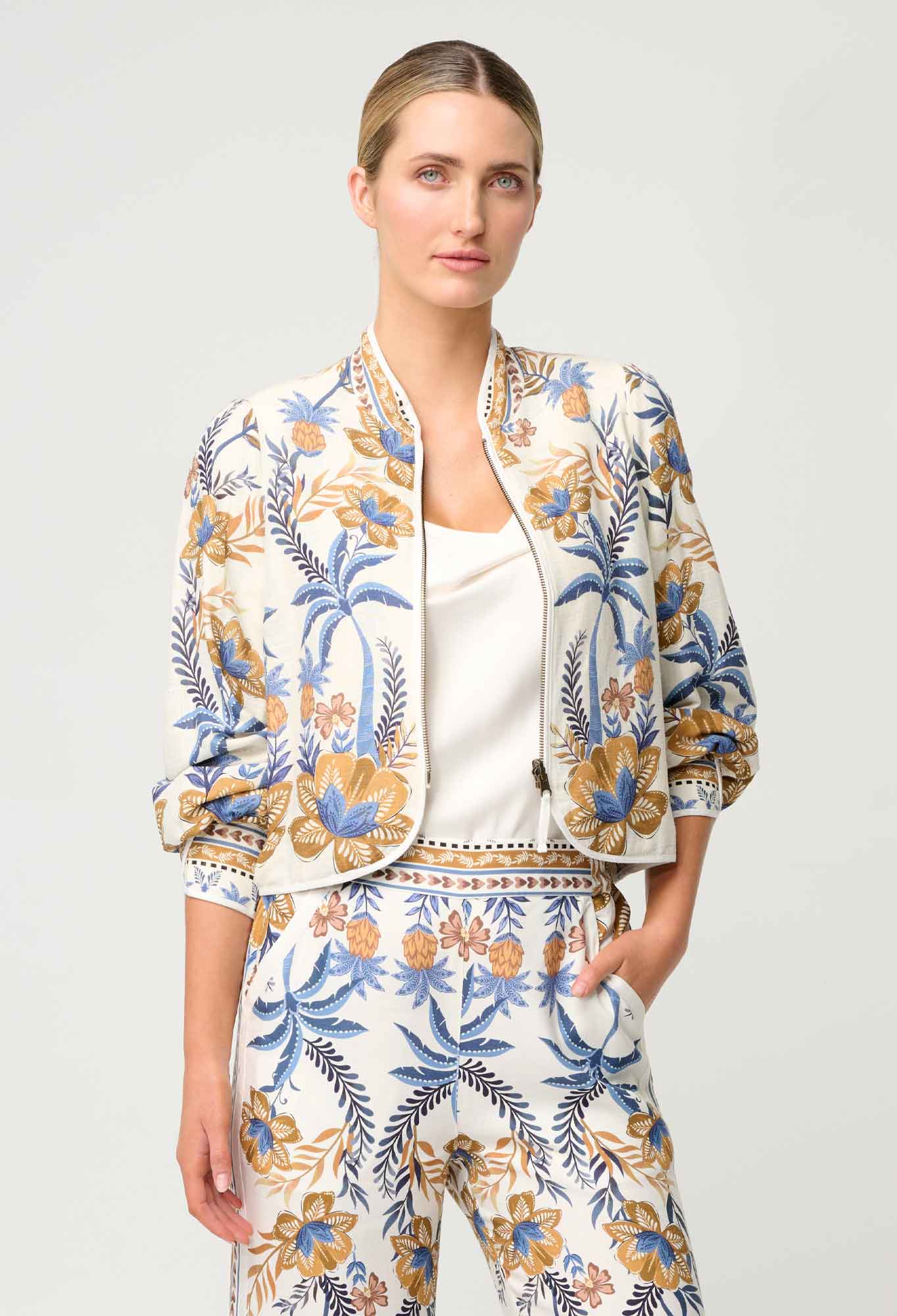 Aurora Reversible Placement Print Linen Viscoe Jacket-Once Was-Lima & Co