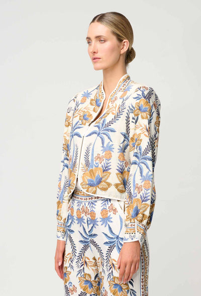 Aurora Reversible Placement Print Linen Viscoe Jacket-Once Was-Lima & Co