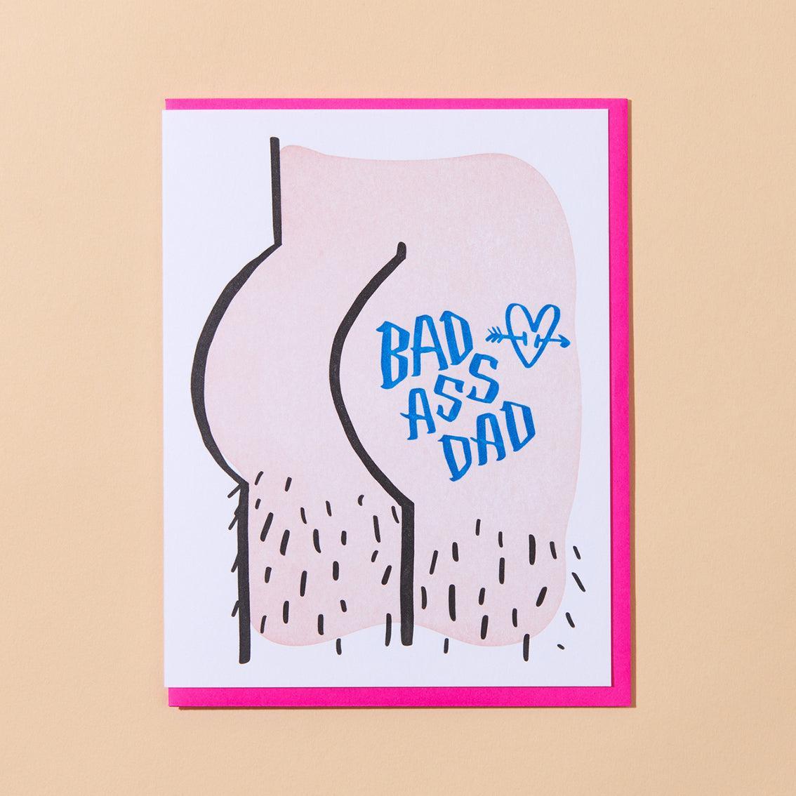 Bad Ass Dad Letterpress Card-Little Global-Lima & Co
