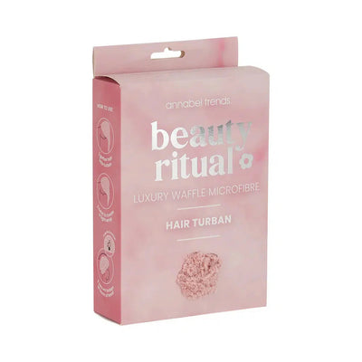 Beauty Ritual Luxury Waffle Hair Turban - Dusty Pink-Annabel Trends-Lima & Co