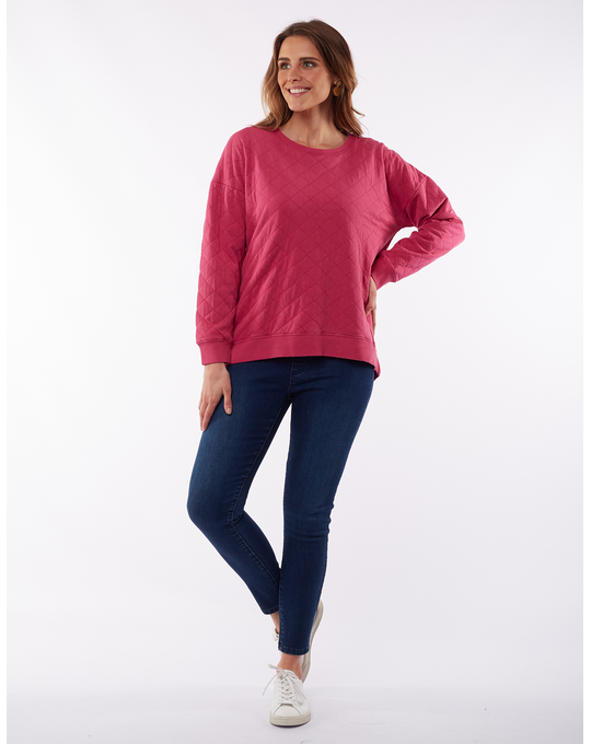 Becky Quilted Crew - Plum-Elm Lifestyle-Lima & Co