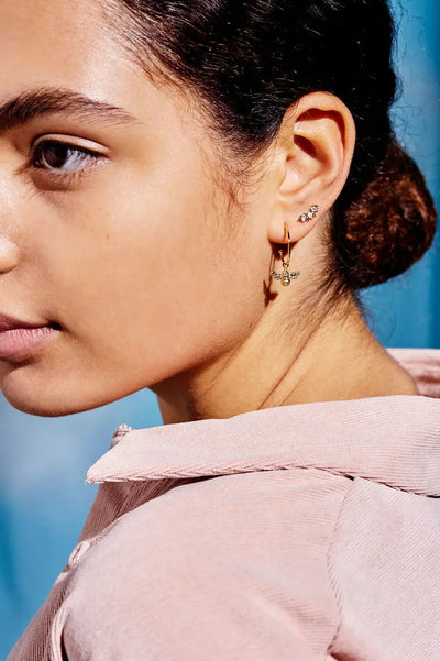 Bee Drop Hoop Earrings - Gold Plated-Estella Bartlett-Lima & Co