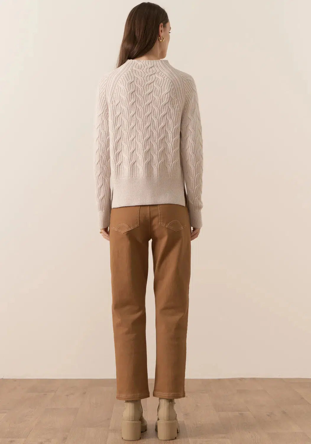 Bennet Lurex Cable Knit - Pebble-POL Clothing-Lima & Co